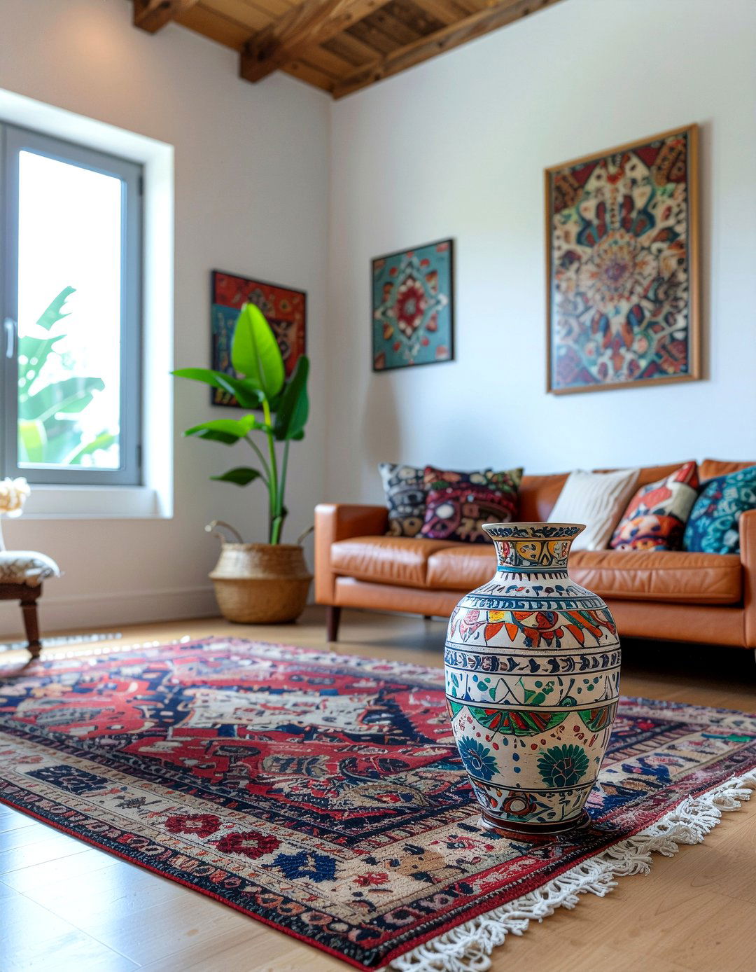 Hand Painted Floor Vase - 30 floor vase ideas