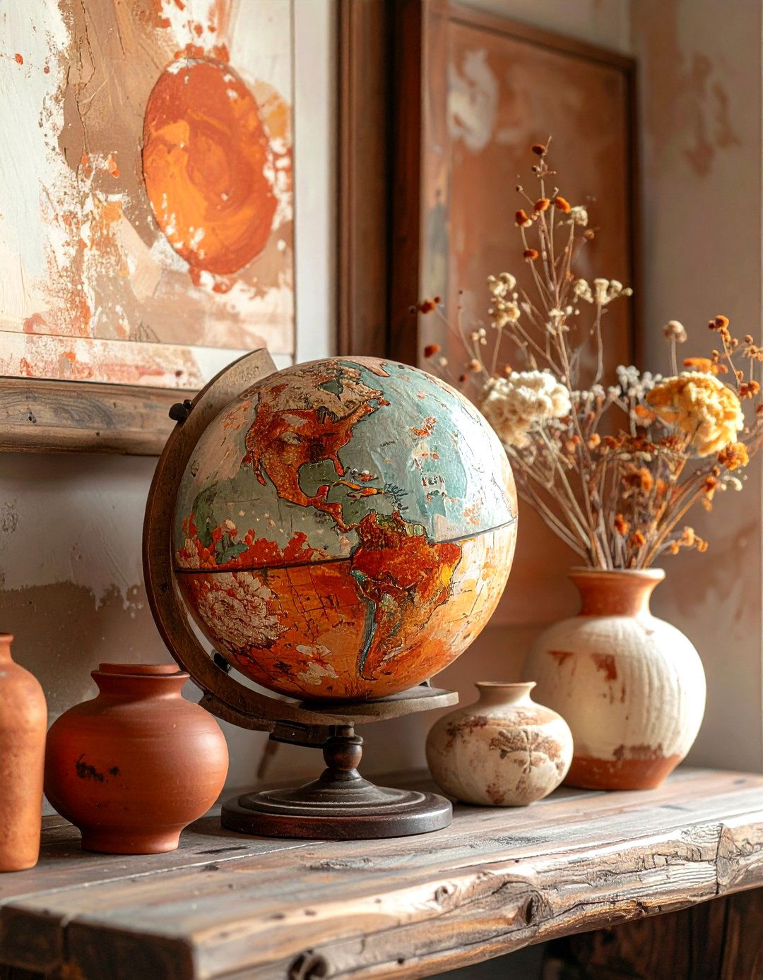 Hand Painted Globe - 30 decorative globe ideas