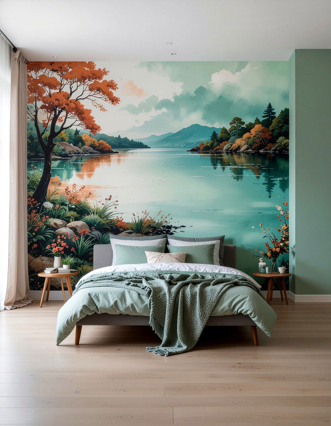 Hand Painted Mural - 30 handmade bedroom ideas