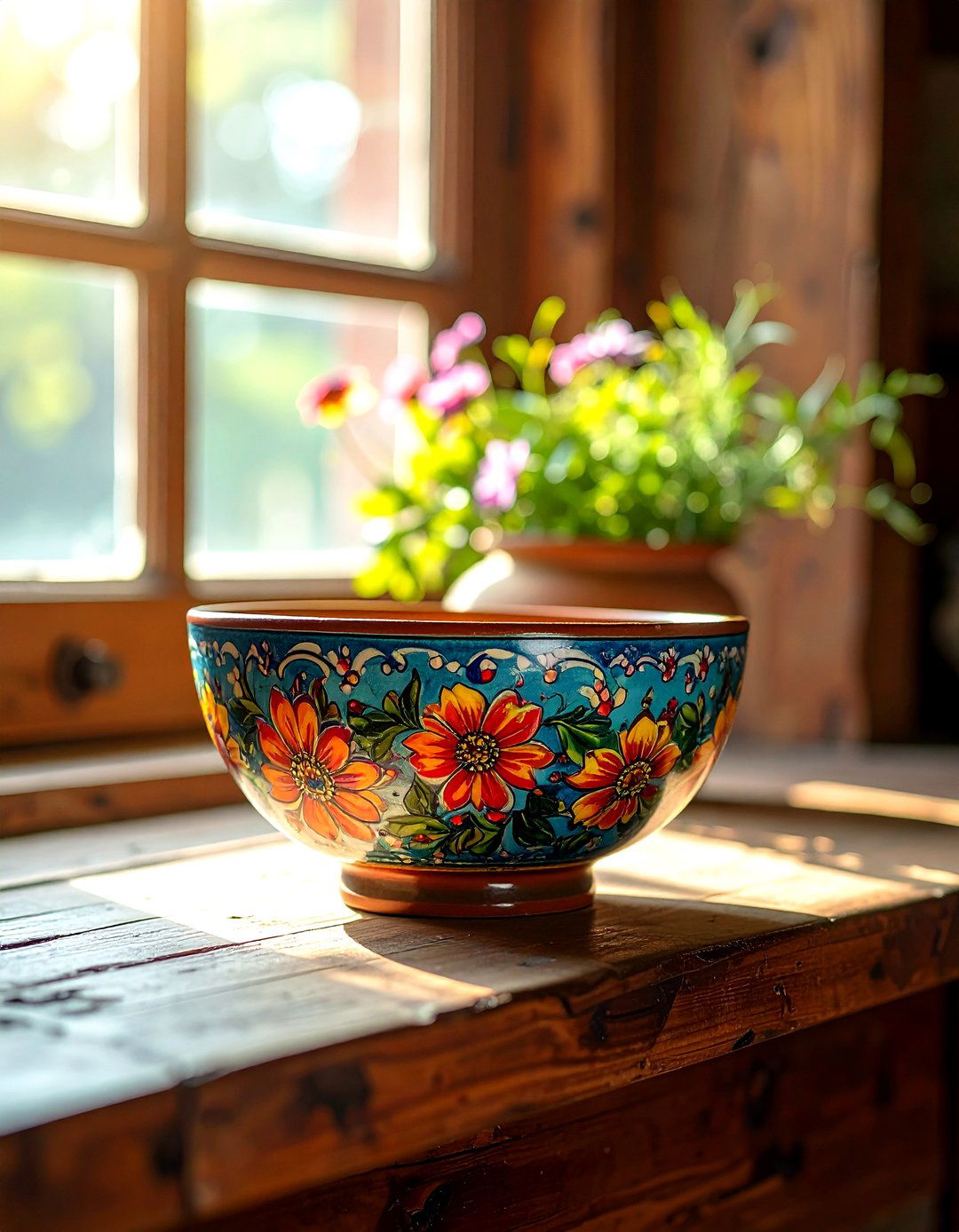 Hand Painted Pottery Bowl - 30 bowl decor ideas