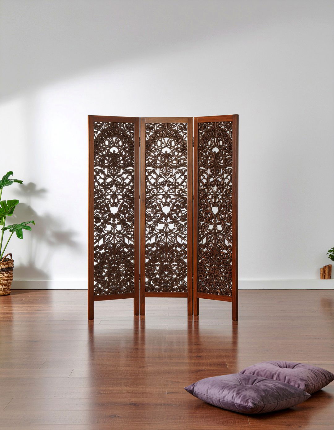 Hand carved wood screen - 30 living room screen ideas