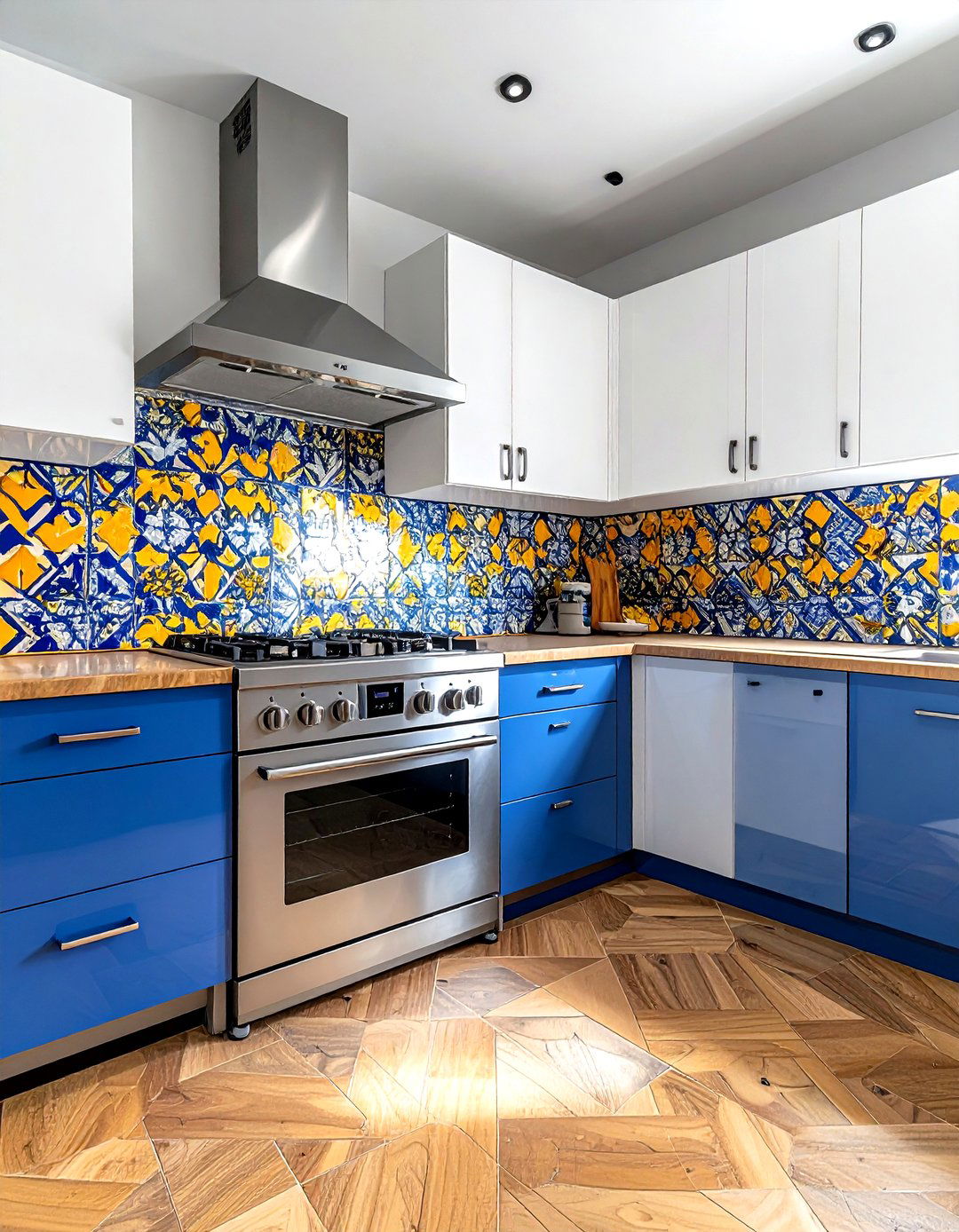 Hand painted backsplash tile - 30 Mediterranean kitchen ideas