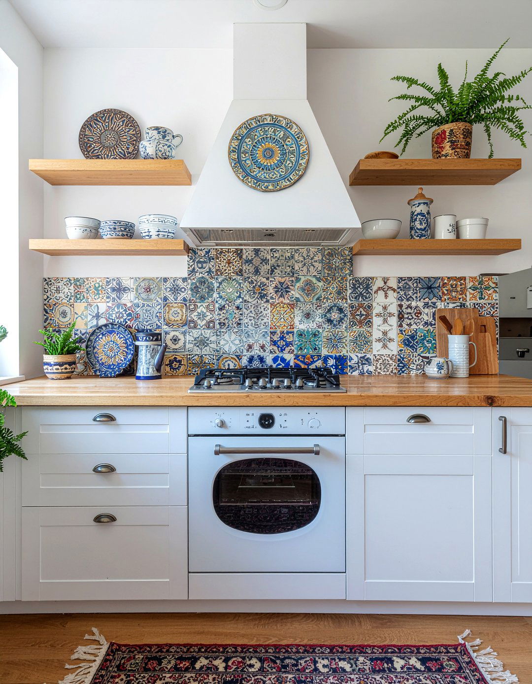 Hand painted ceramic mosaic - 30 mosaic tile kitchen backsplash ideas