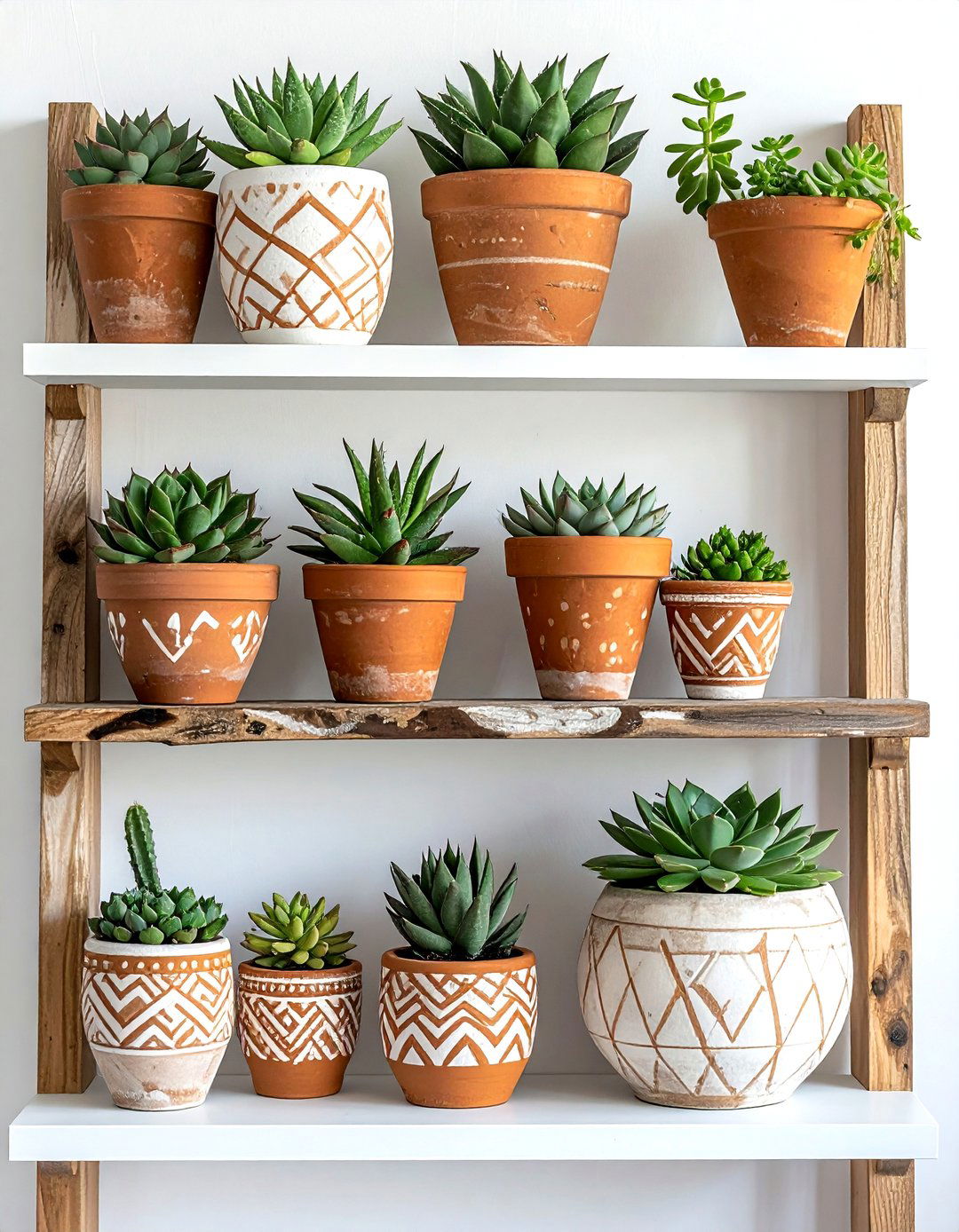 Hand painted terracotta pots - 30 handmade decor ideas