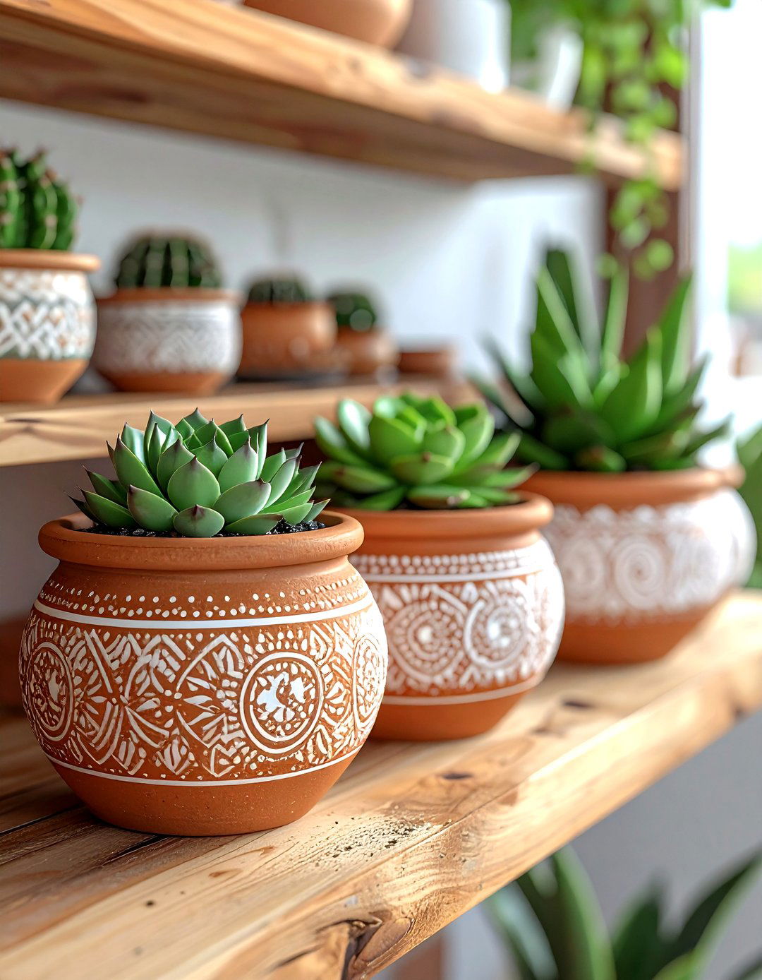 Hand painted terracotta pots - 30 terracotta planter ideas