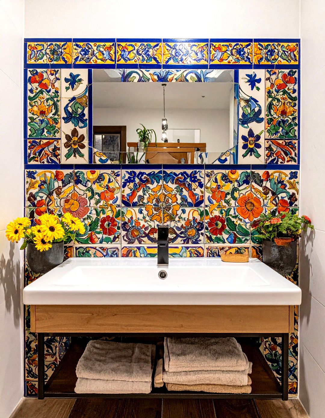 Hand painted tiles - 30 southwestern bathroom ideas