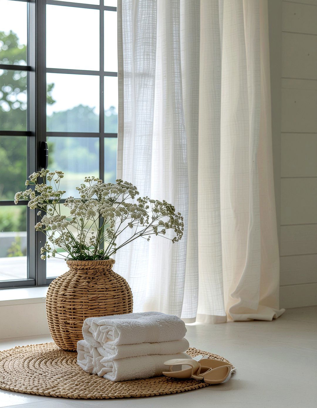 Hand woven shower curtain - 30 bathroom handmade ideas