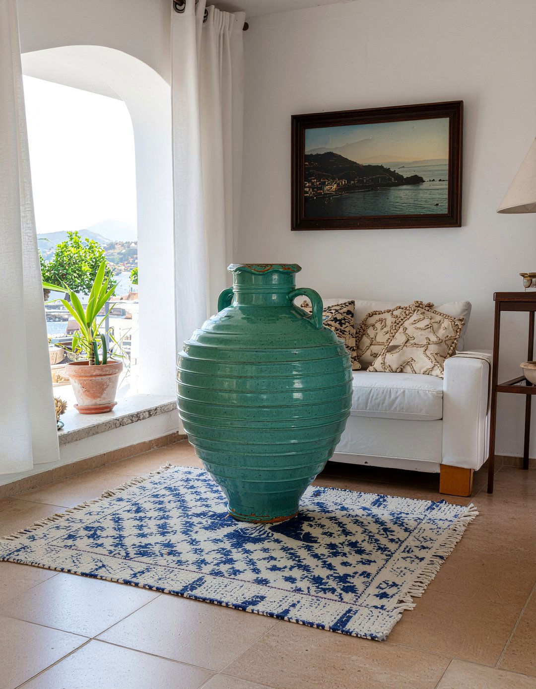 Handcrafted Ceramic Pot - 30 Greek living room ideas