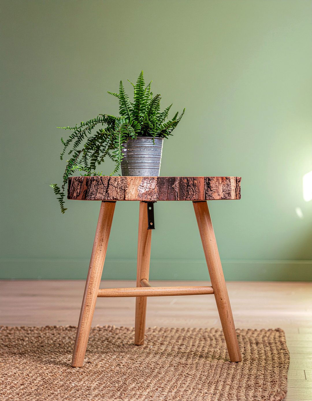 Handcrafted Wood Stool - 30 living room rustic furniture ideas
