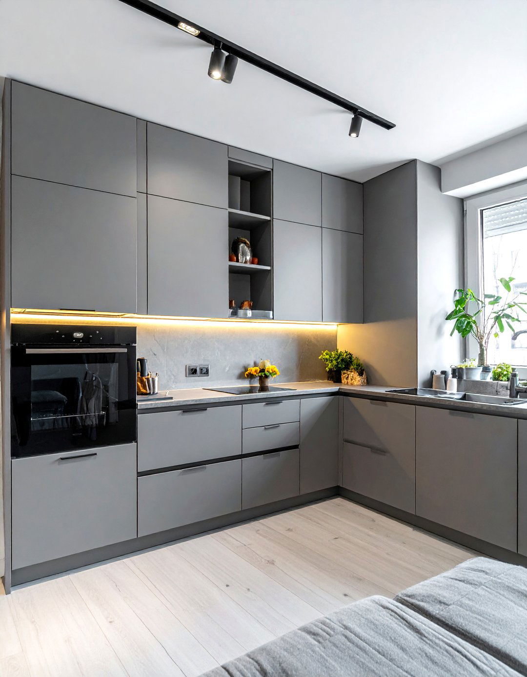 Handleless Kitchen Cabinets - 30 tiny kitchen ideas