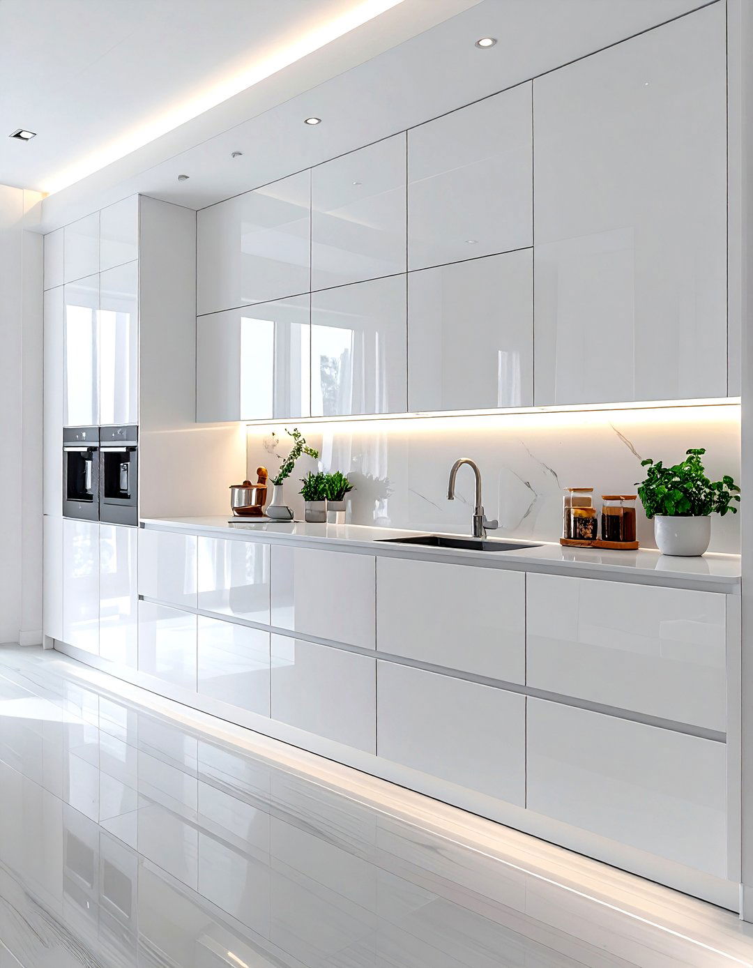 Handleless Tall Kitchen Cabinets - 30 tall cabinet kitchen ideas