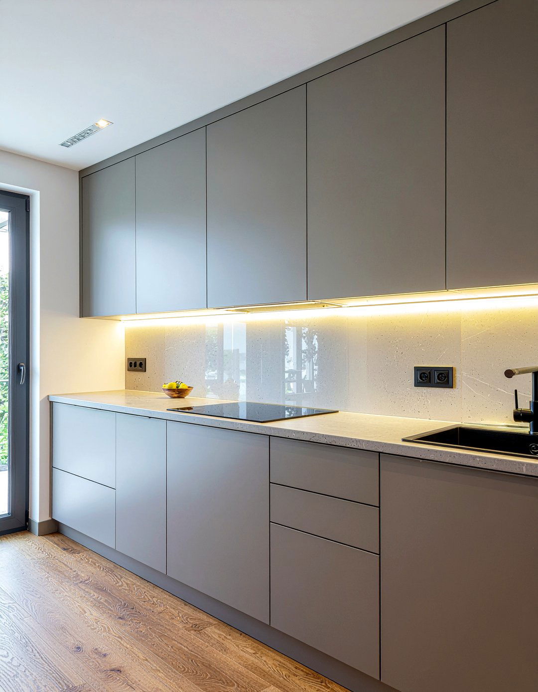 Handleless cabinet groove lighting - 30 LED strip kitchen lighting ideas