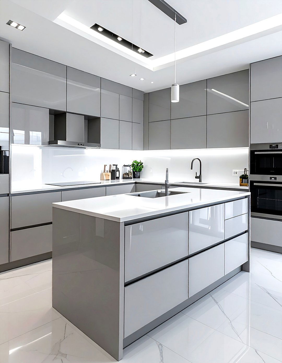 Handleless kitchen cabinets - 30 minimalist kitchen ideas