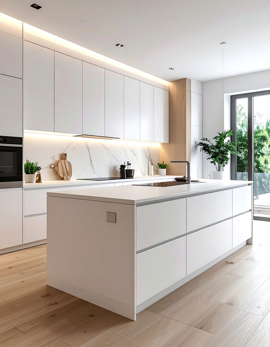 Handleless kitchen cabinets - 30 Scandinavian kitchen ideas