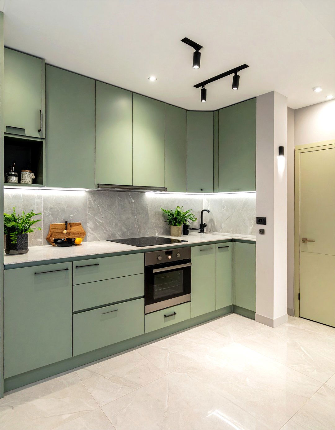 Handleless kitchen cabinets - 30 townhouse kitchen ideas