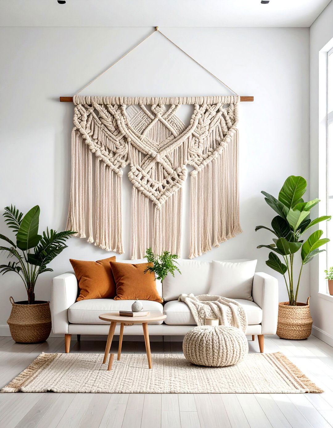 Handmade Macrame Wall Hanging - 30 living room macrame wall hangings