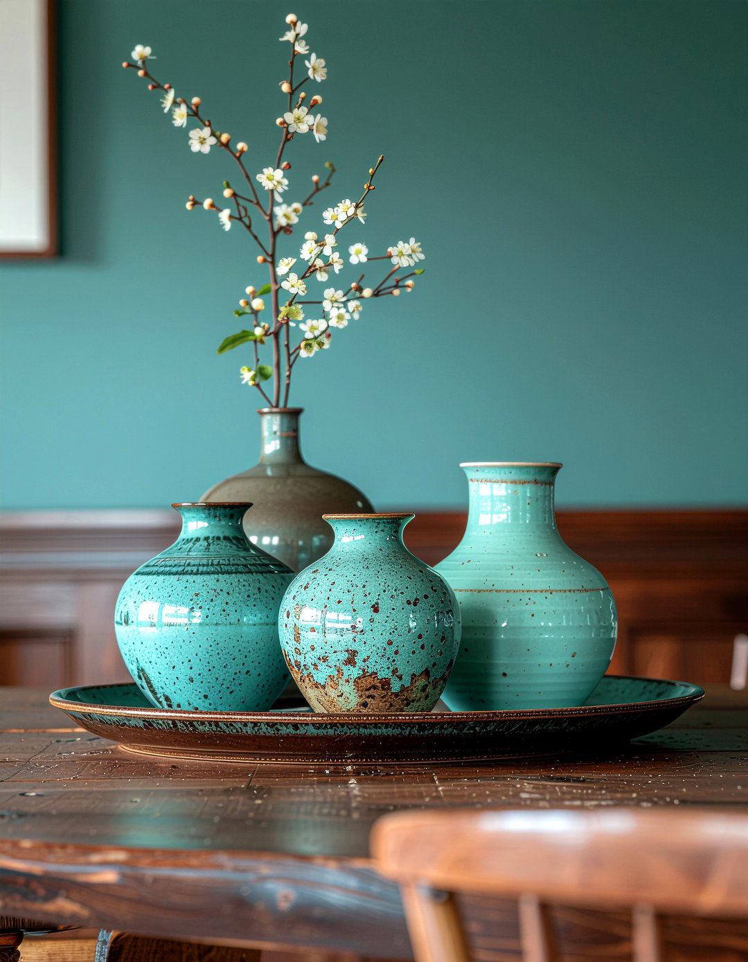 Handmade ceramic pottery decor - 30 craftsman dining room ideas