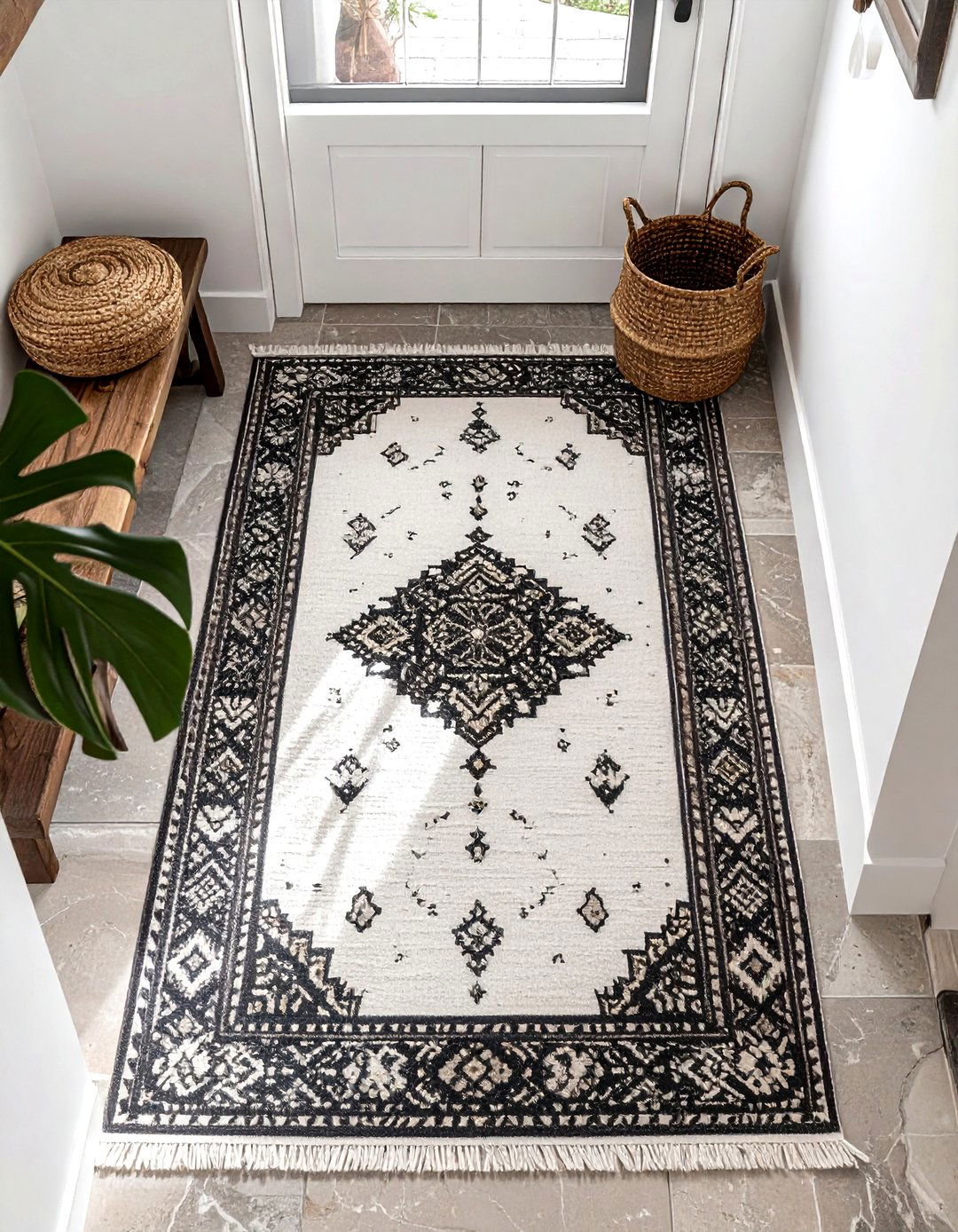 Handwoven Moroccan mudroom - 30 Moroccan rug ideas