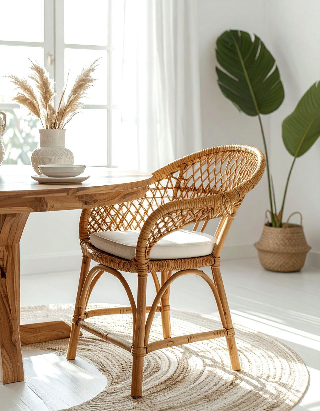Handwoven Rattan Chair - 30 rattan dining chair ideas