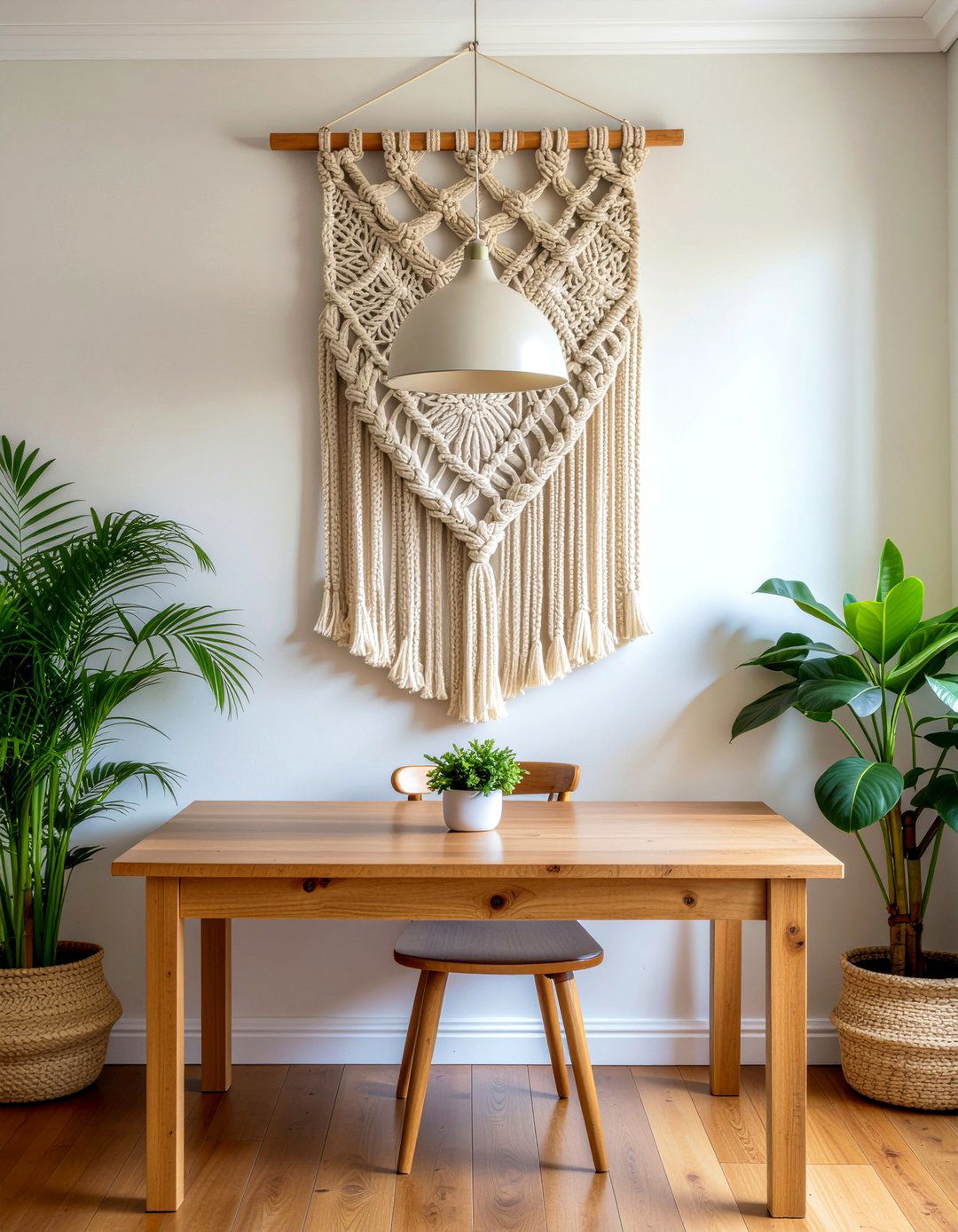 Handwoven Wall Hanging - 30 earthy dining room ideas