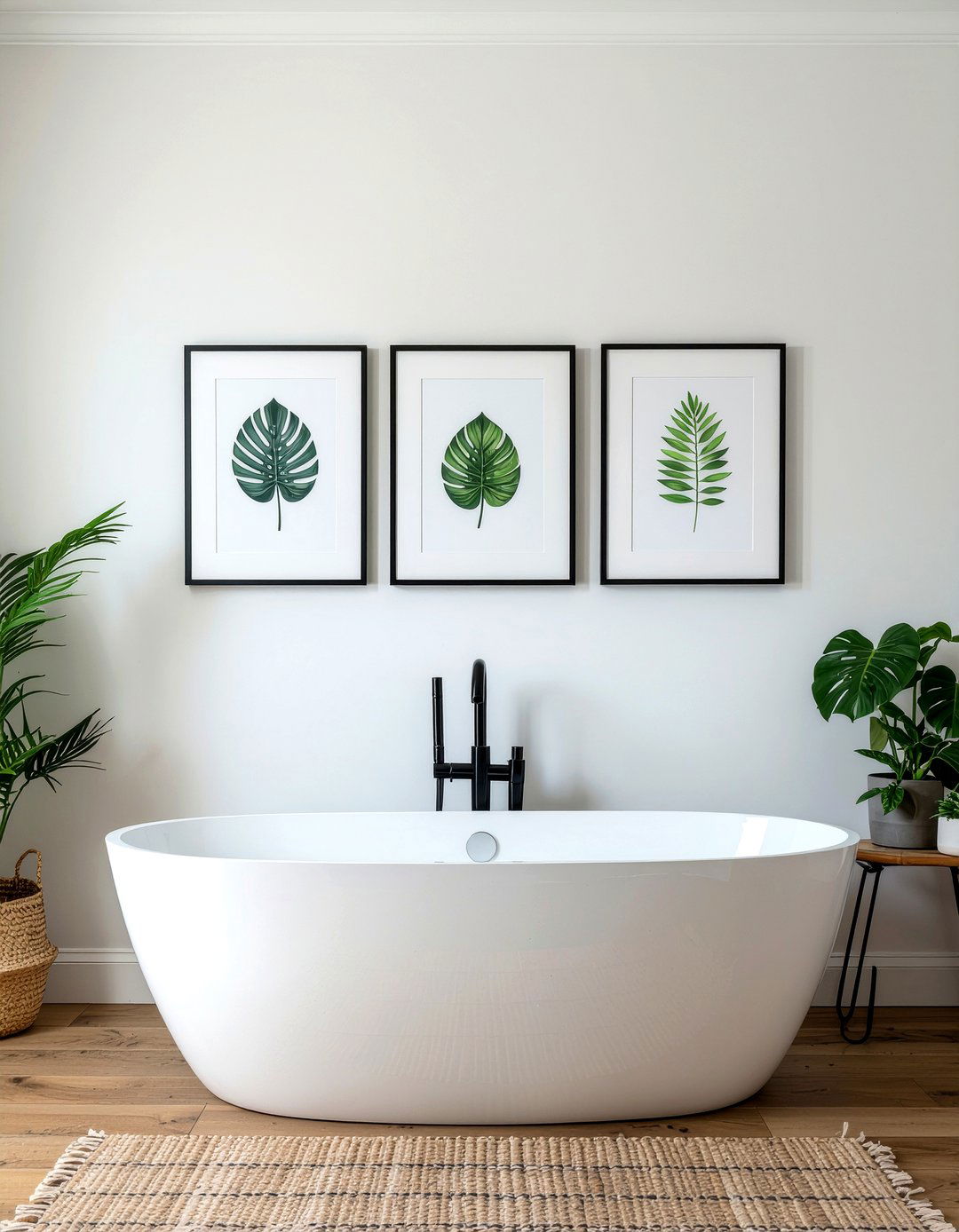 Hang bathroom wall art - 30 low cost bathroom makeover ideas