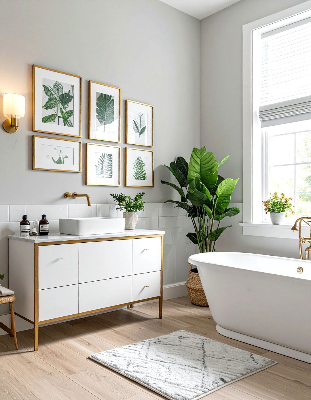 Hang gallery wall - 30 weekend bathroom projects