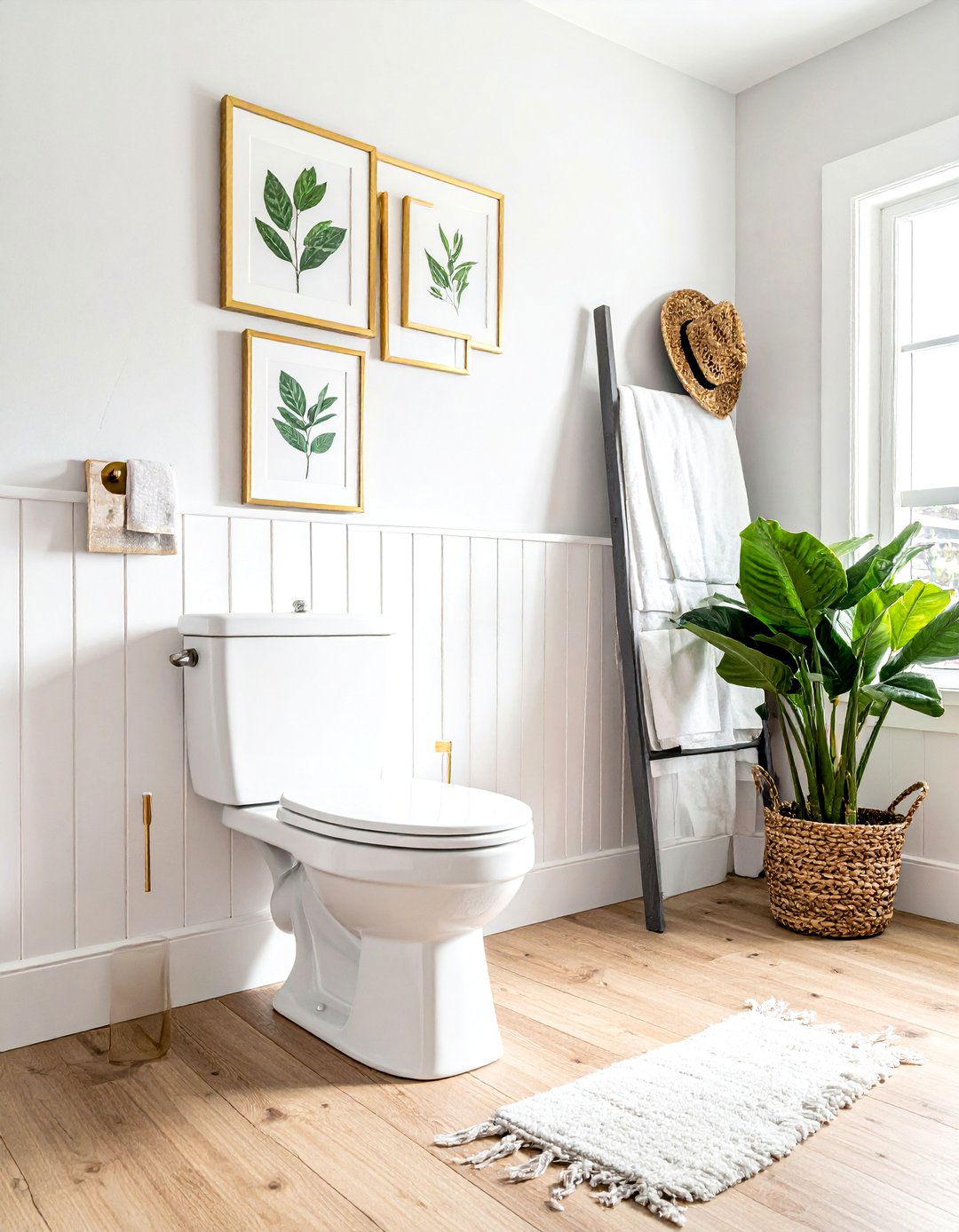 Hang gallery wall - 30 cheap bathroom remodel ideas