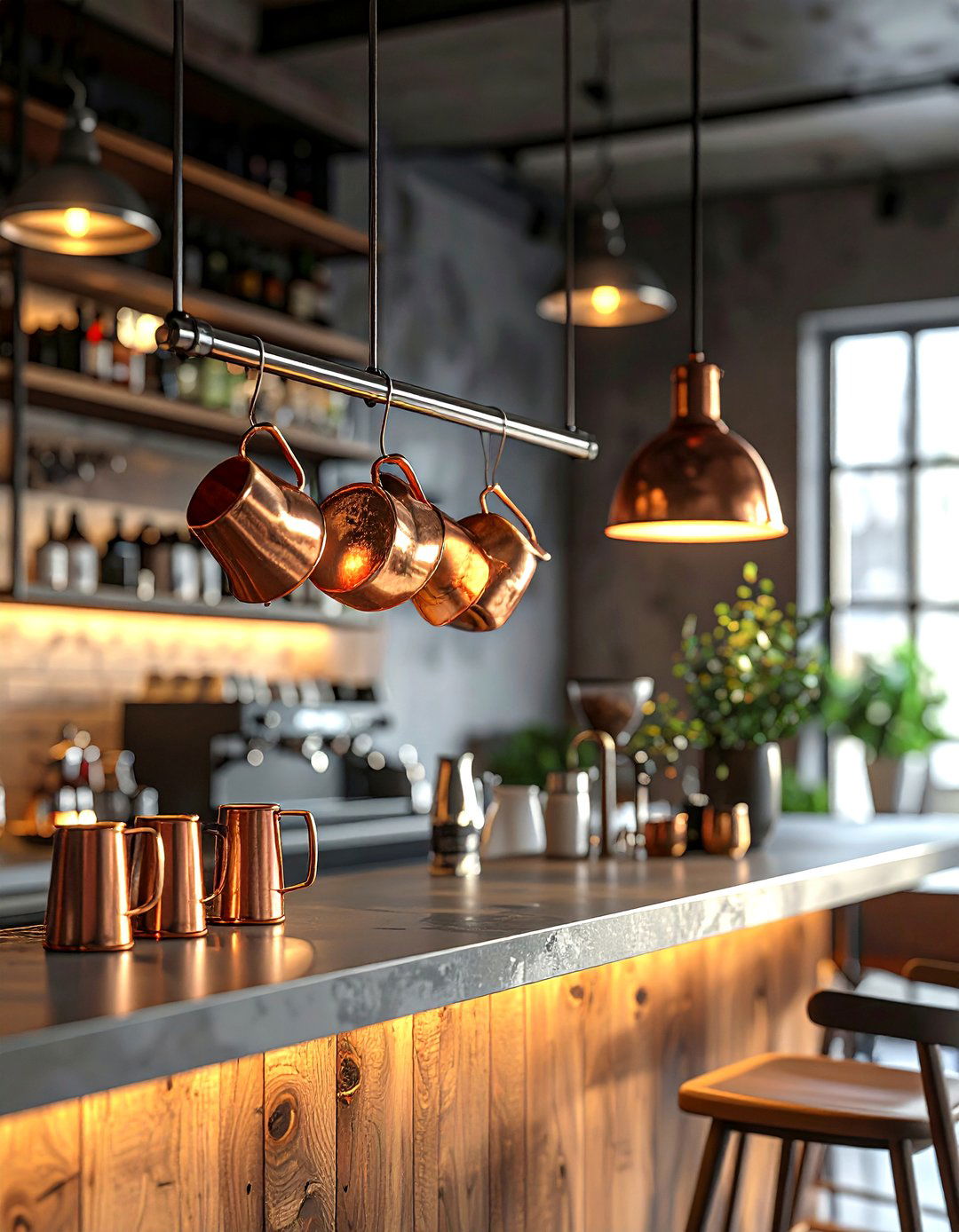 Hanging Bar Rail - 30 dining room wall storage ideas