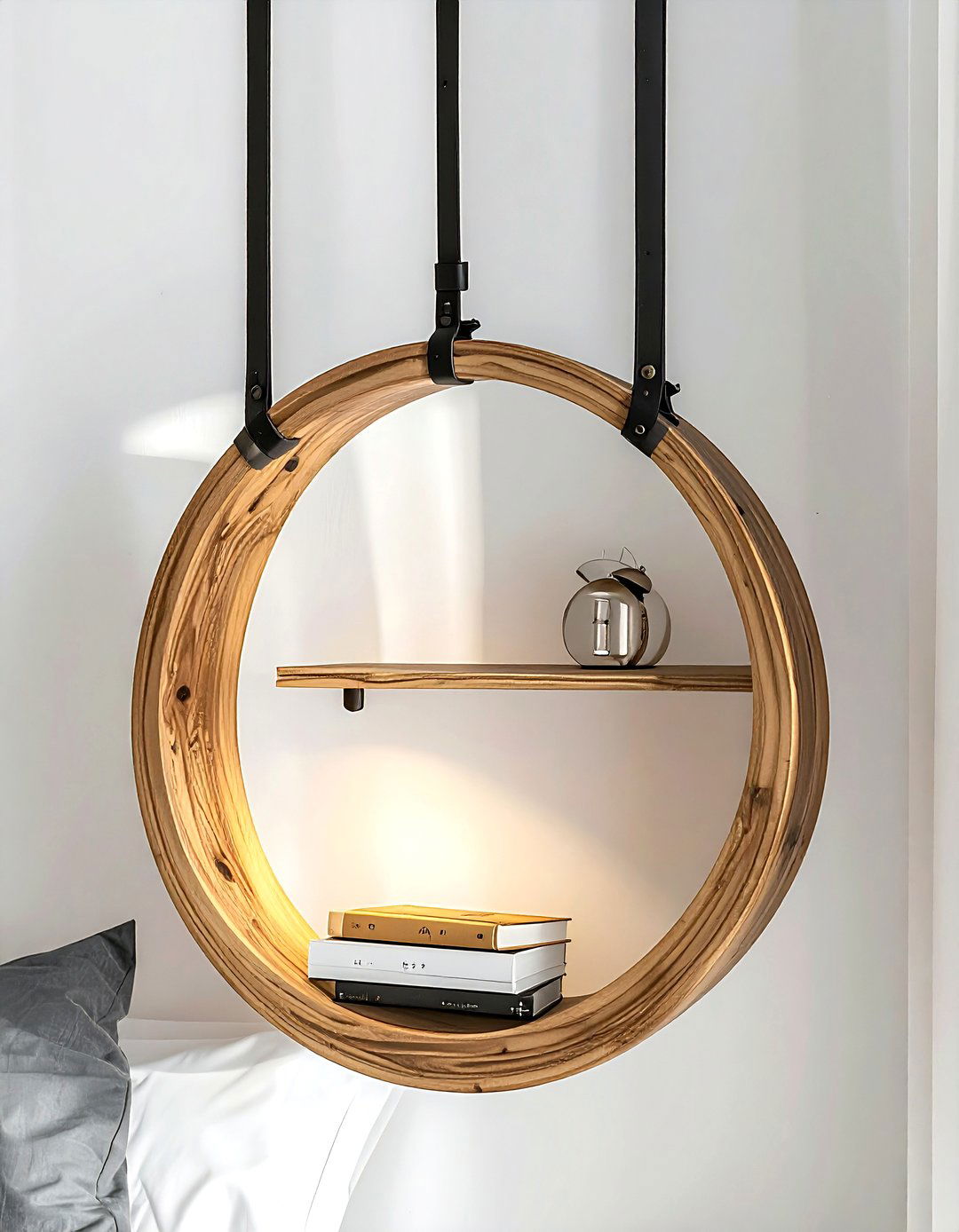 Hanging Bedside Shelf - 30 bedroom hanging storage ideas