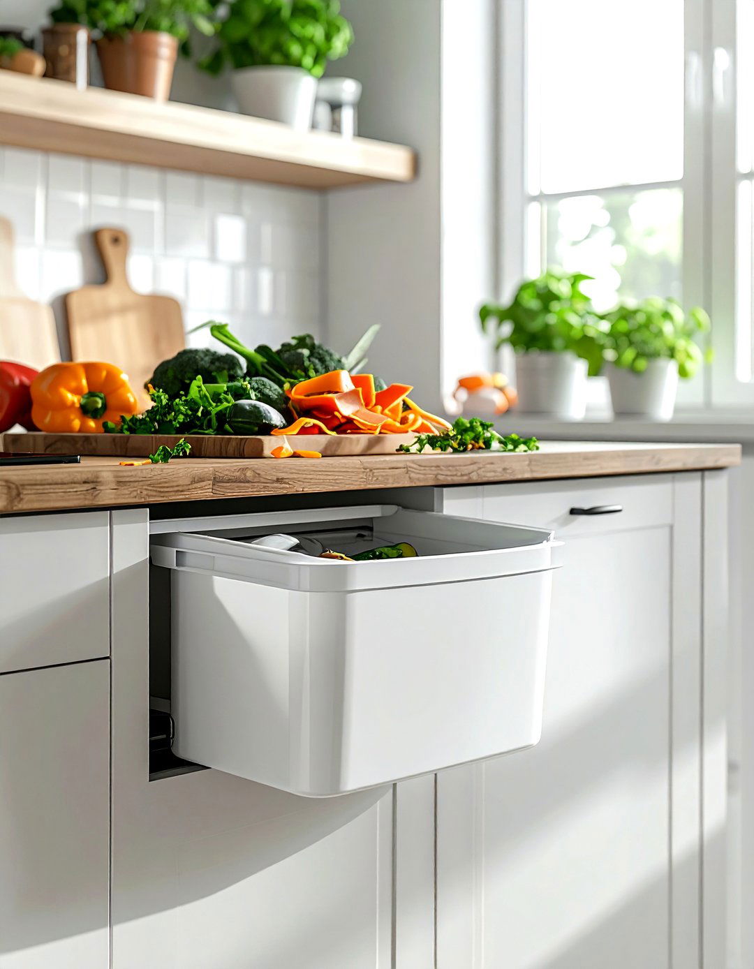 Hanging Cabinet Door Compost Bin - 30 compost bin kitchen ideas