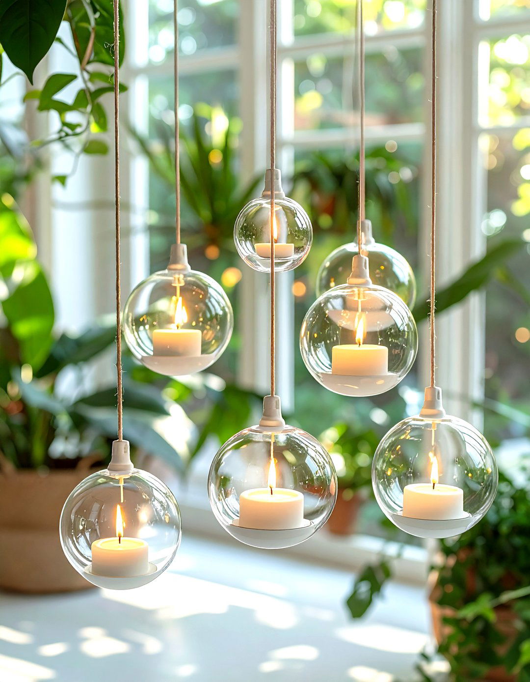 Hanging Candle Globes - 30 candle decor ideas
