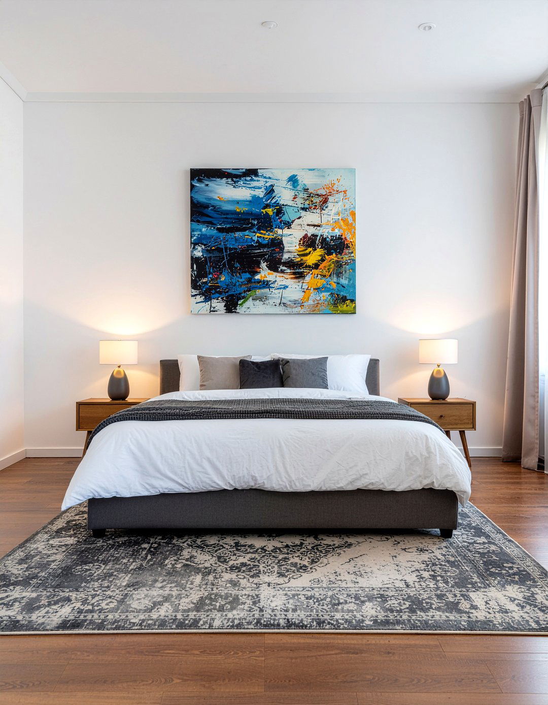 Hanging Canvas Art - 30 command strip bedroom ideas