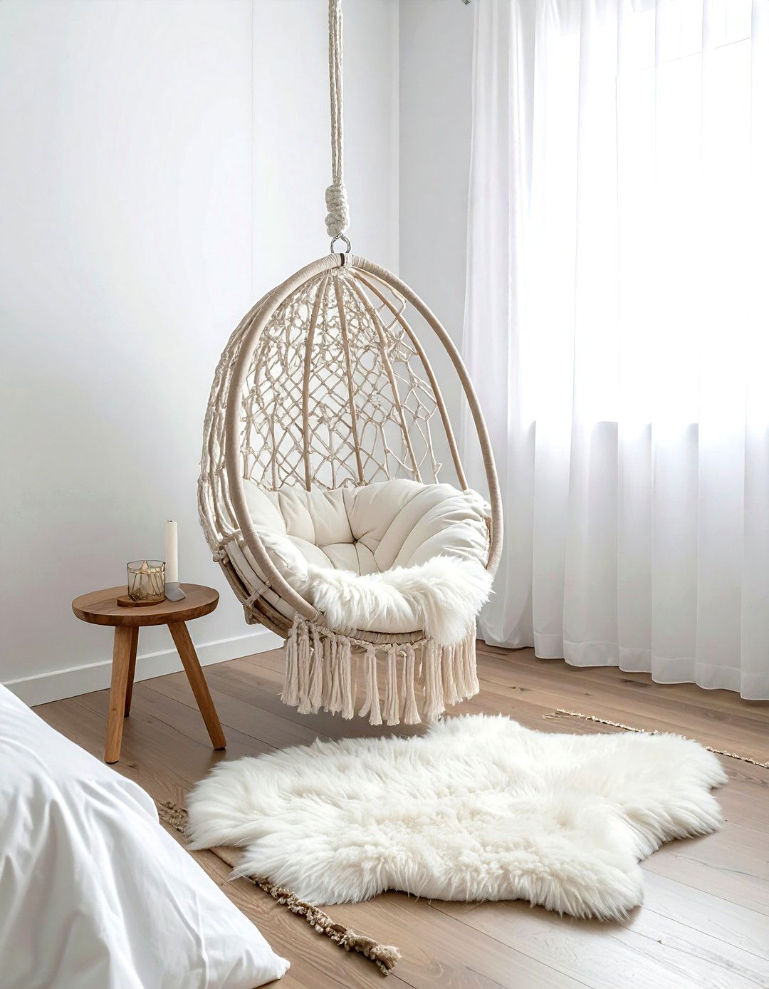 Hanging Chair Nook - 30 bohemian home decor ideas