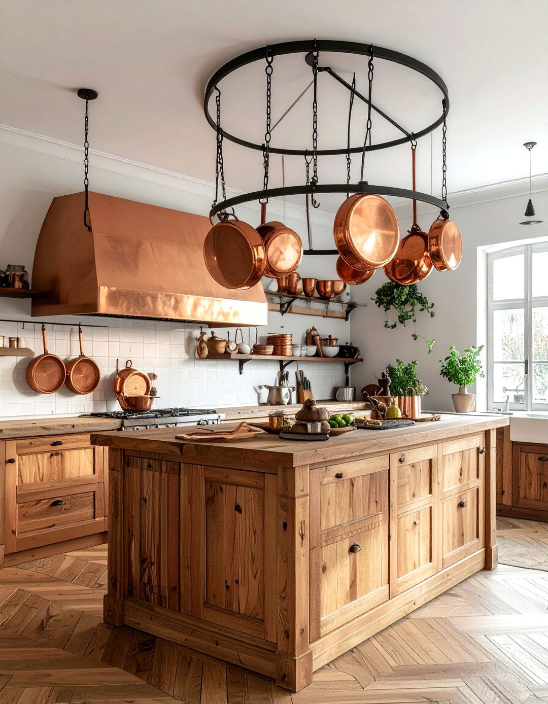 Hanging Copper Pots And Pans - 30 copper accent kitchen ideas
