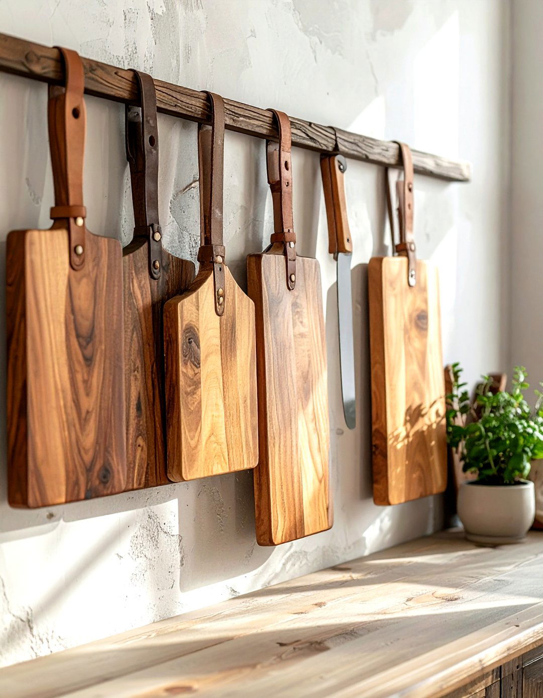 Hanging Cutting Boards - 30 kitchen wall decor ideas