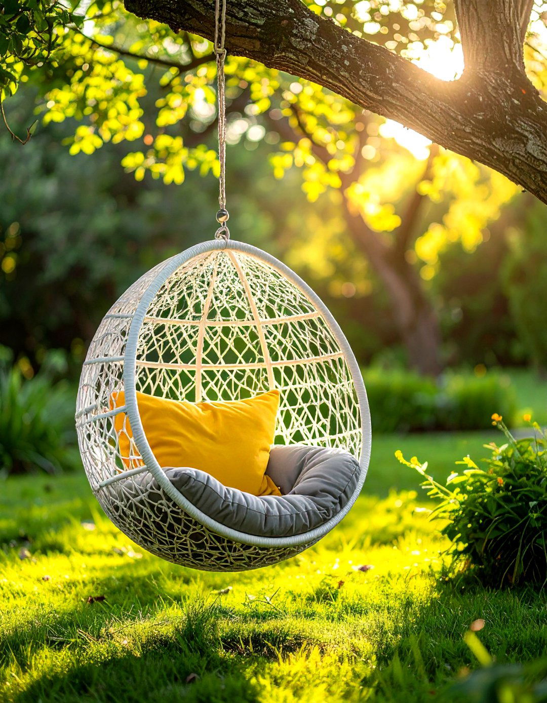 Hanging Egg Chair - 30 outdoor decor ideas