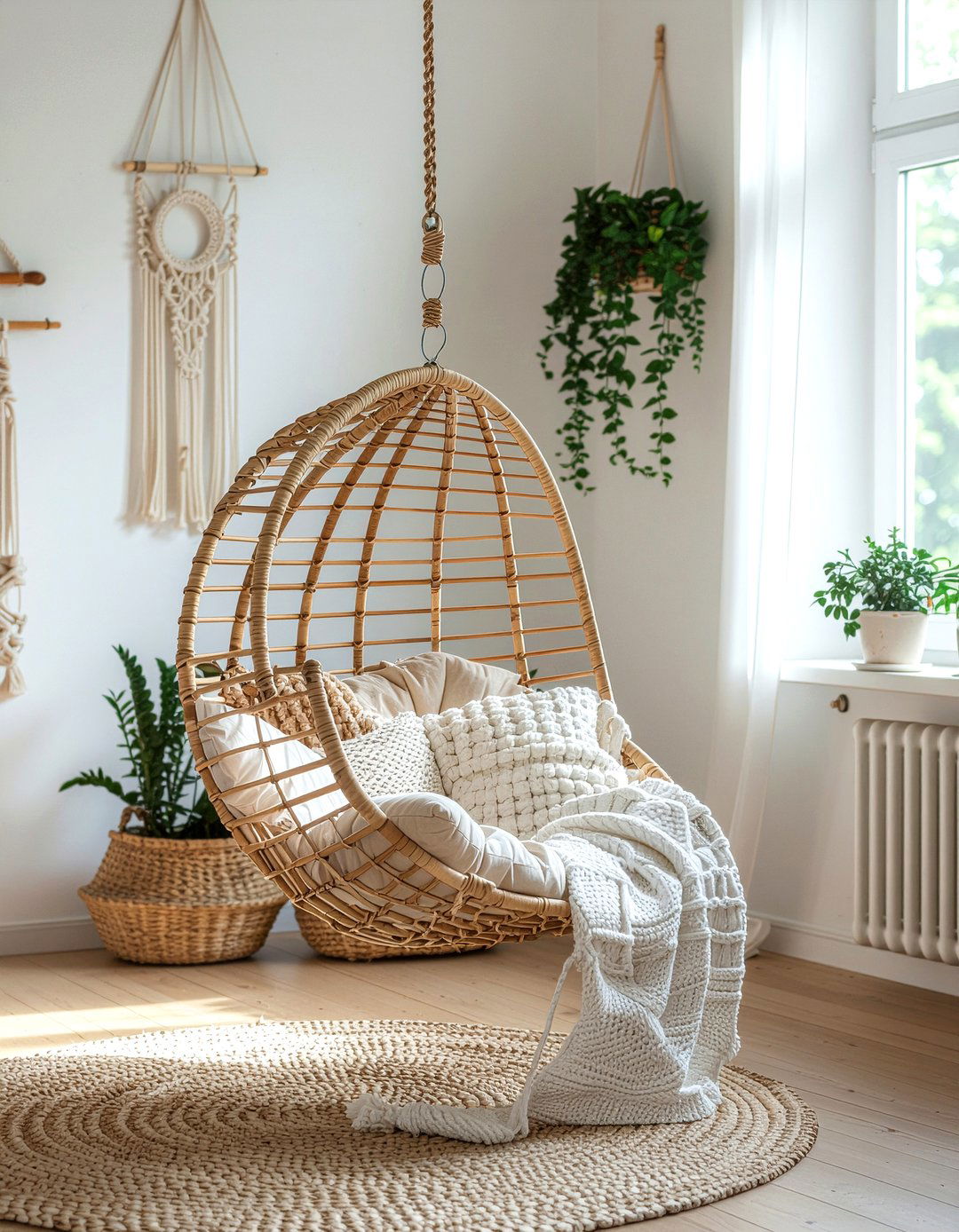 Hanging Egg Chair - 30 Hawaiian living room ideas