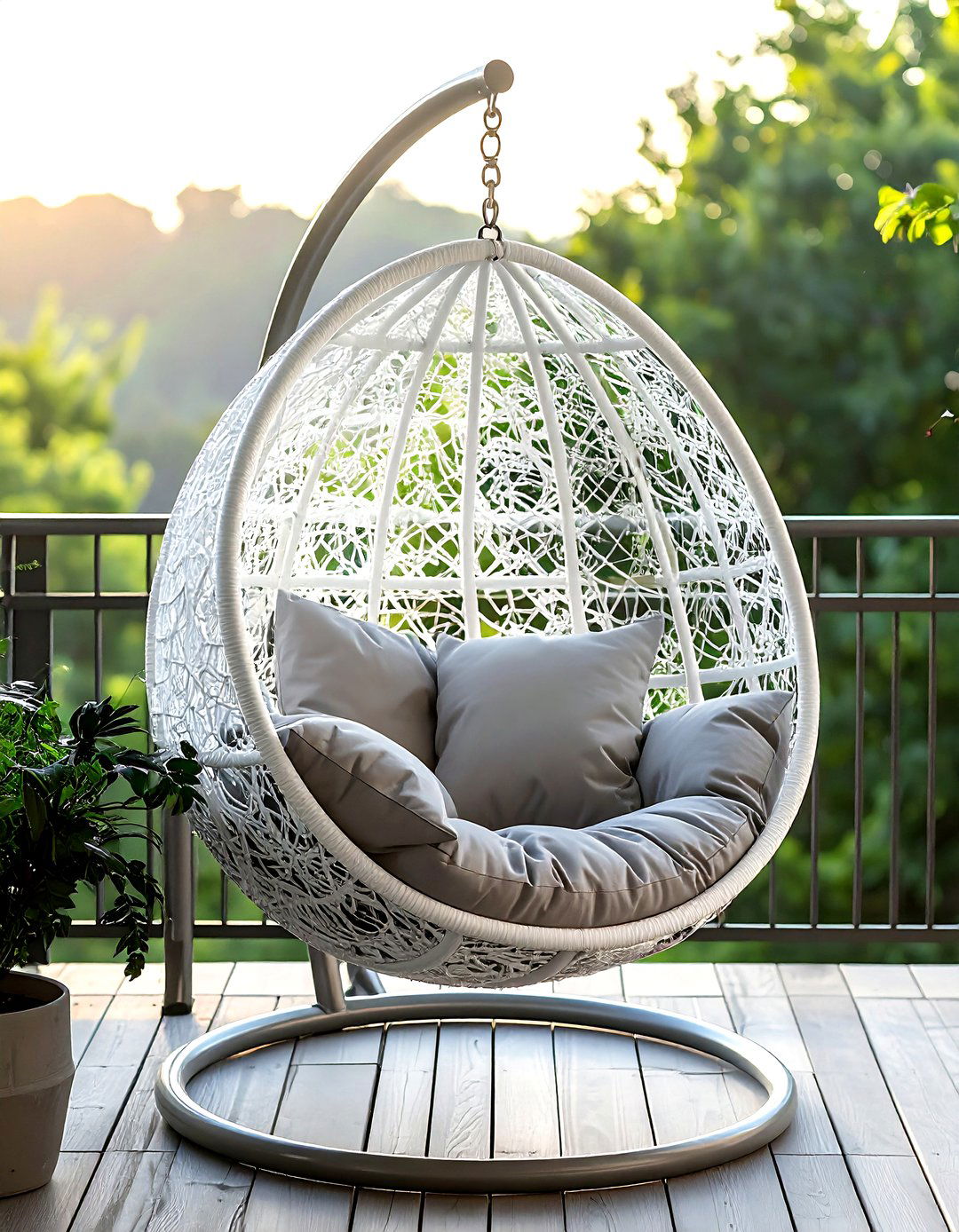 Hanging Egg Chair - 30 apartment balcony ideas