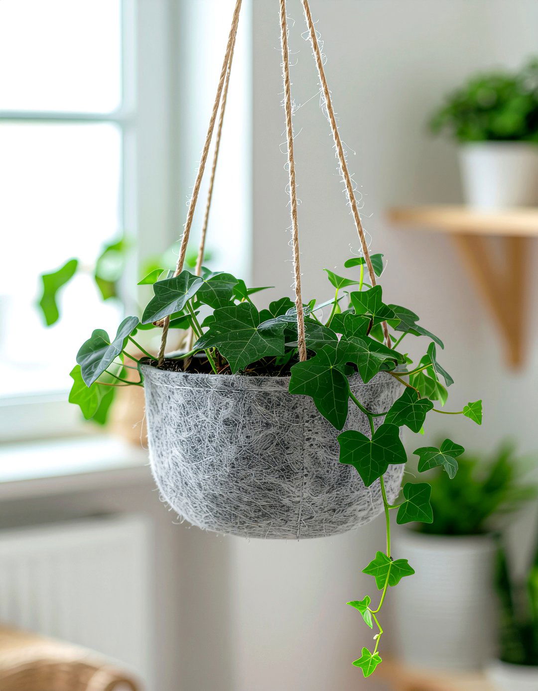 Hanging Fabric Planter - 30 fabric decor ideas