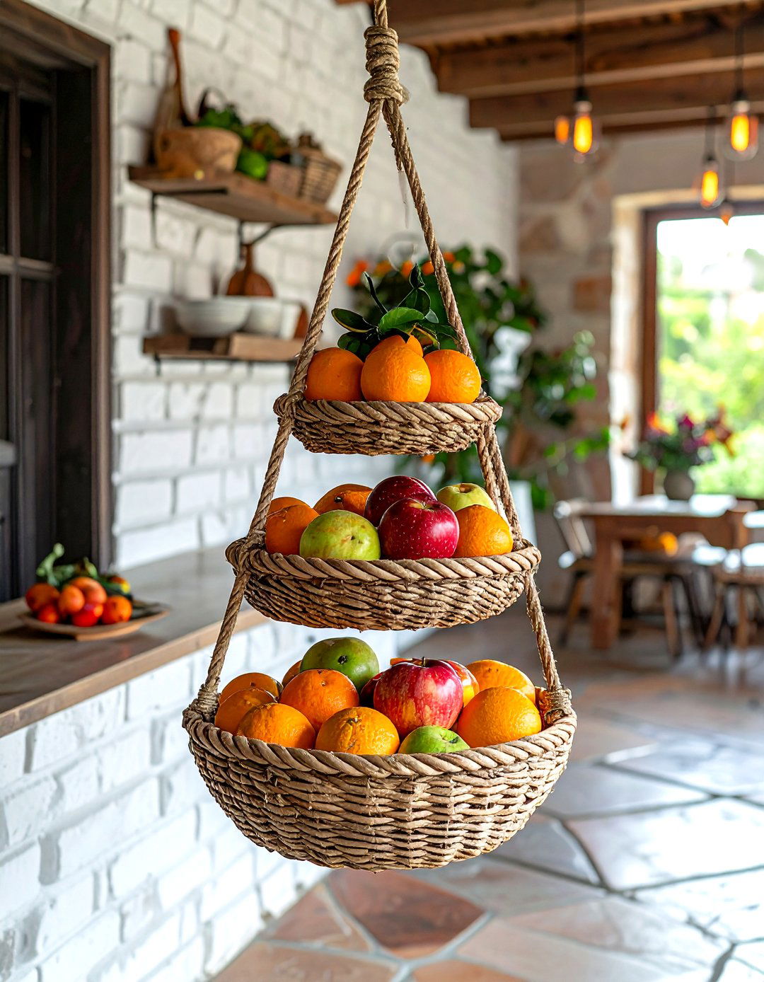 Hanging Fruit Basket - 30 woven basket ideas