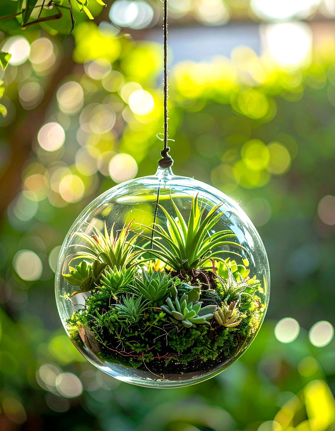 Hanging Glass Globe Terrarium - 30 living room terrariums