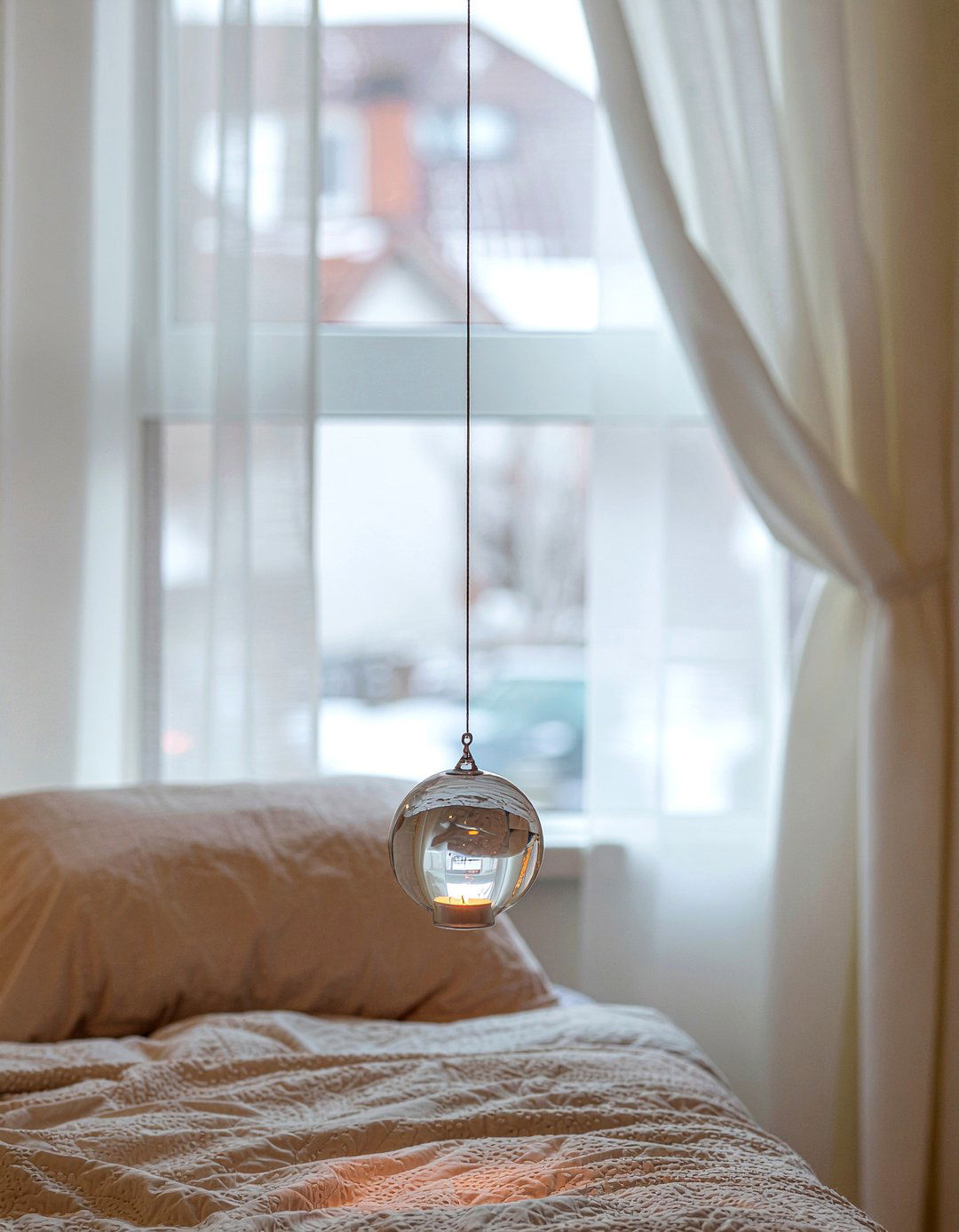 Hanging Glass Globe - 30 bedroom candle holders