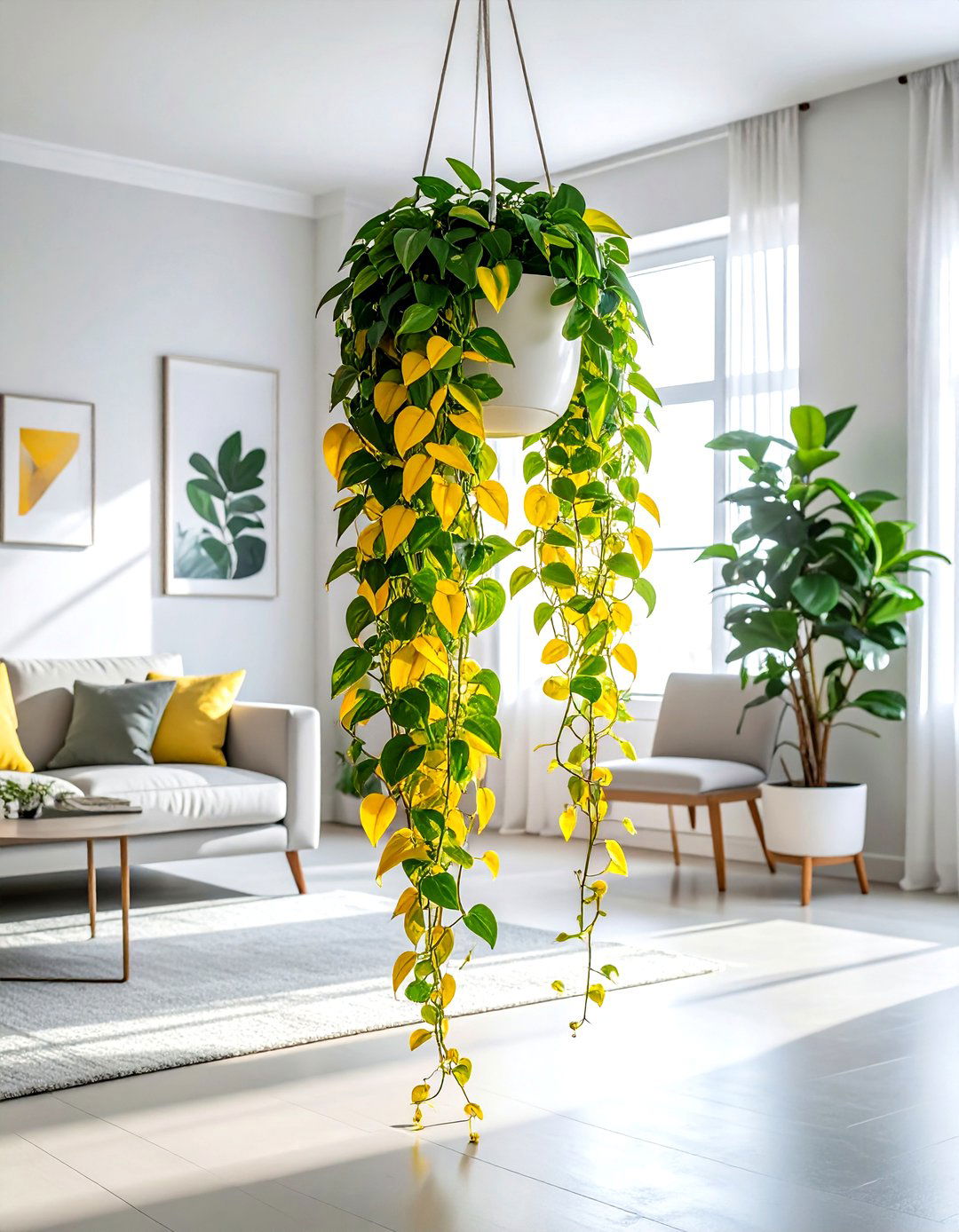 Hanging Golden Pothos - 30 living room hanging plants
