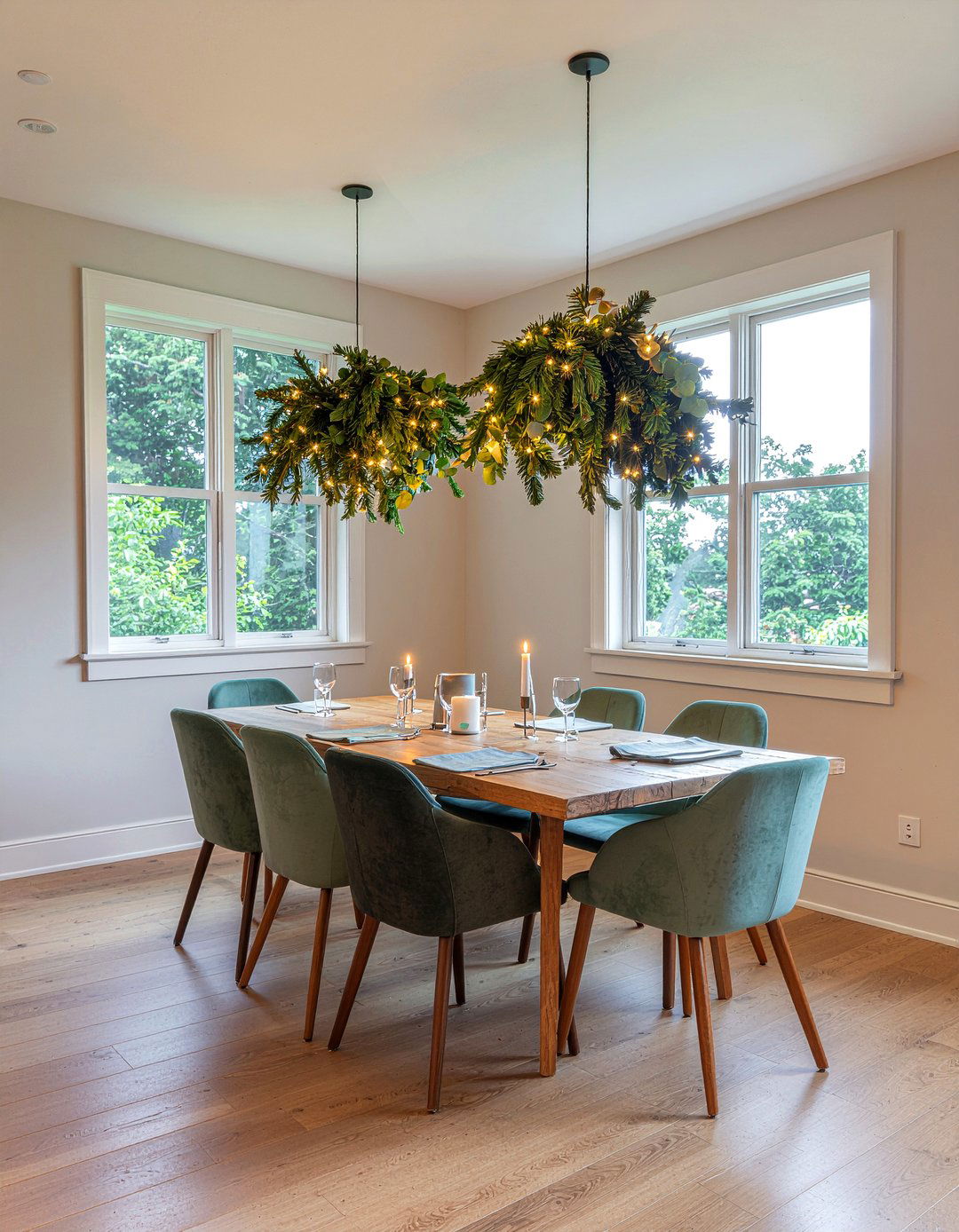 Hanging Greenery Installations - 30 festive dining room ideas