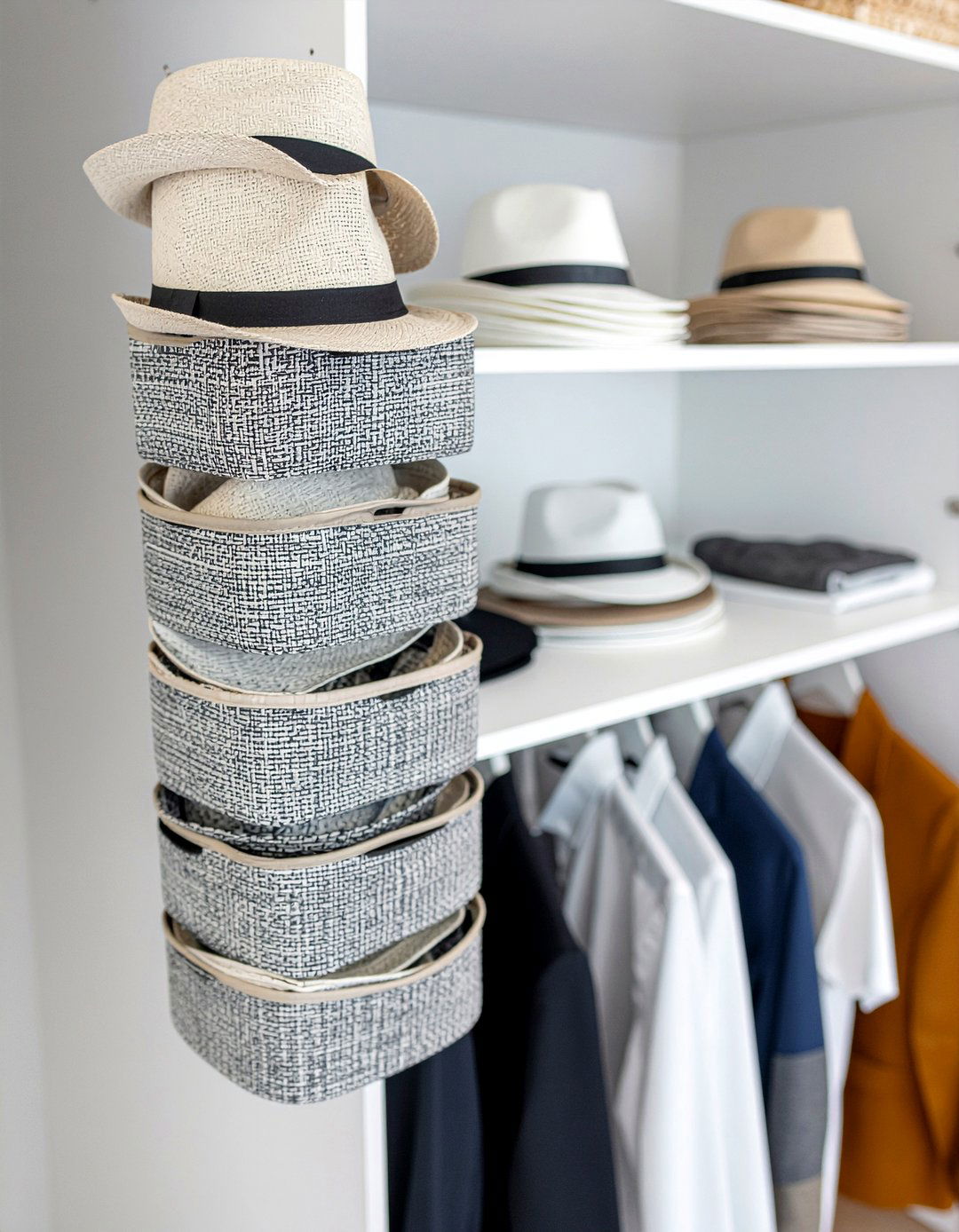 Hanging Hat Organizer - 30 bedroom hat storage ideas