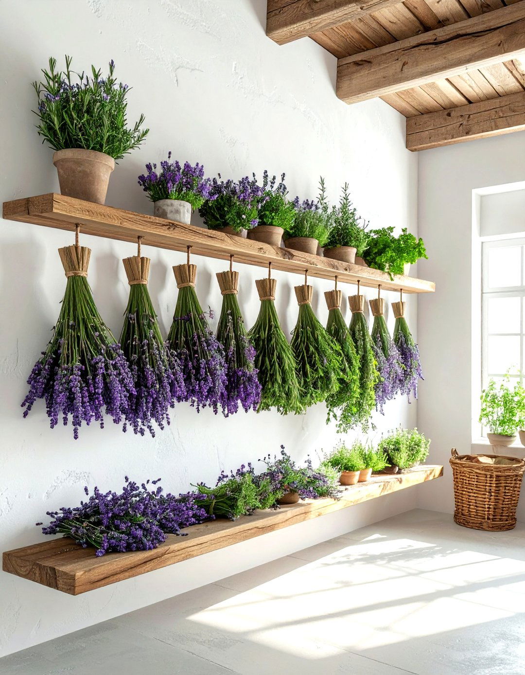Hanging Herb Drying - 30 kitchen charm ideas