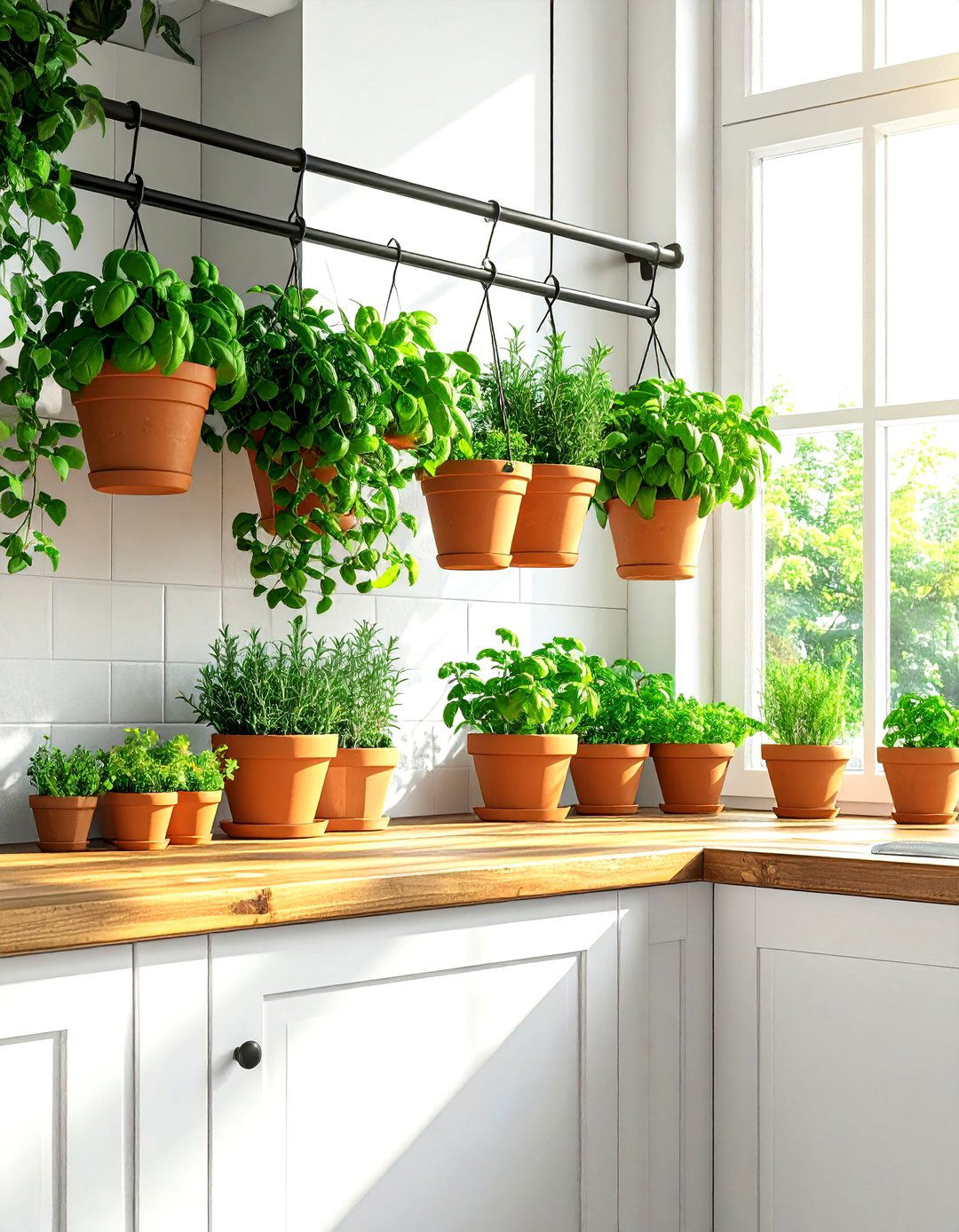 Hanging Herb Garden - 30 English country kitchen ideas