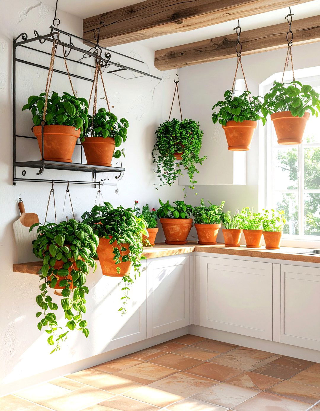 Hanging Herb Garden Kitchen - 30 Spanish kitchen ideas