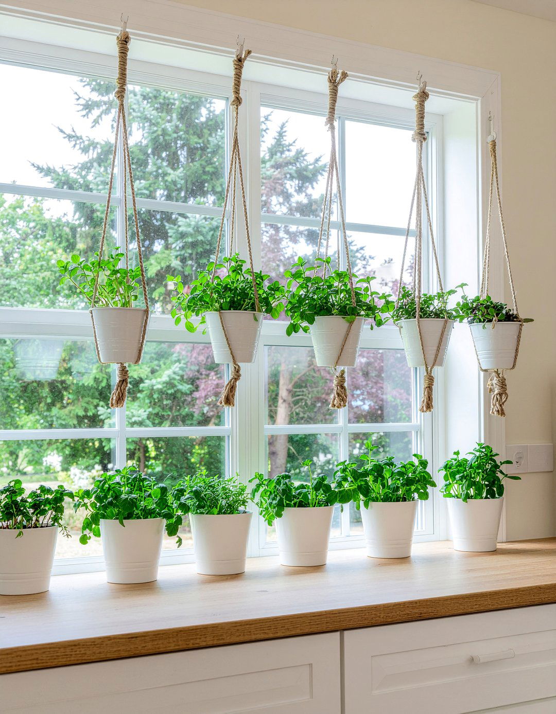 Hanging Herb Pots - 30 kitchen herb garden ideas
