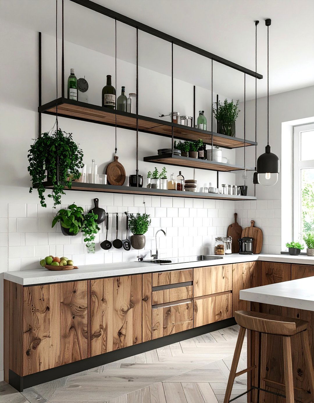 Hanging Kitchen Ceiling Shelves - 30 kitchen open shelving ideas